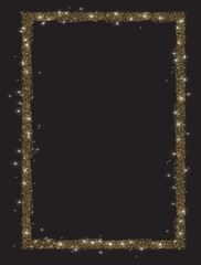 Vertical rectangle glitter Golden frame