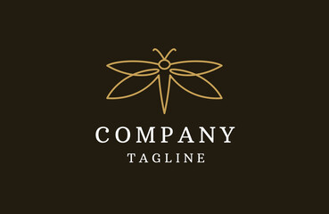 Butterfly line logo icon design template flat vector