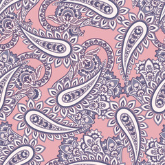 Paisley Ornamental seamless pattern. kalamkari vector fabric background