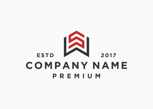 letter ws or sw logo design vector illustration template