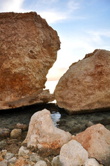 Orange sunset on the Red Sea, Egypt