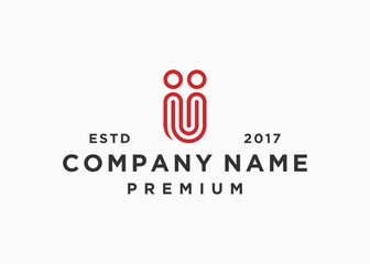 letter u with person logo design vector illustration template © putri syakilla