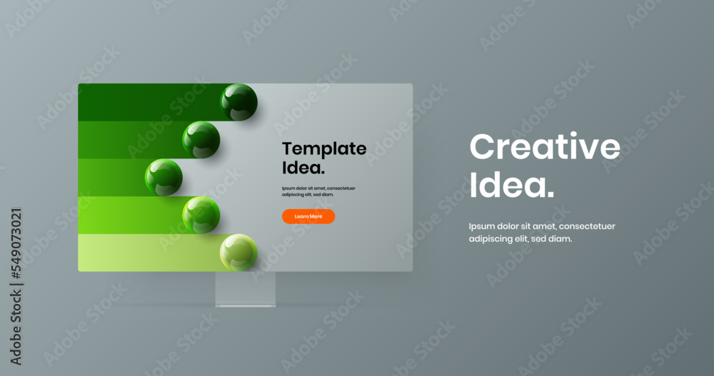 Poster vivid display mockup site screen layout. isolated landing page design vector illustration.