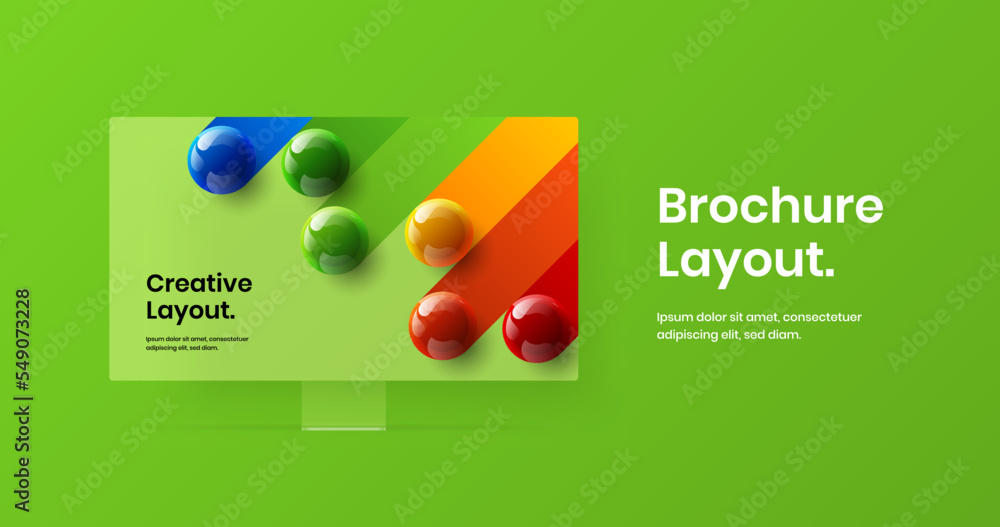 Wall mural original banner design vector template. minimalistic computer display mockup website concept.