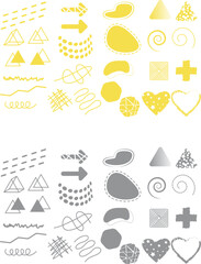 Modern Graphic Elements in yellow and silver colors