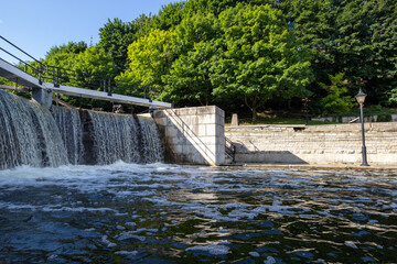 One of the flight locks in Ottawa on the Rideau Canal