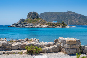 Island of Kastri view from Kefalos, Kos, Greece
