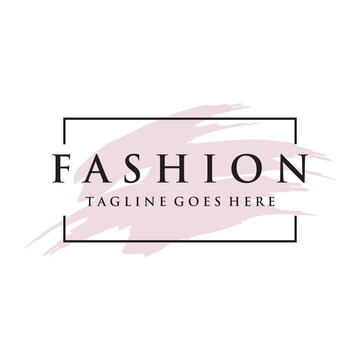 Women fashion logo template with clothes hanger, luxury clothes.Logo for business,boutique,fashion shop,model,shopping and beauty.