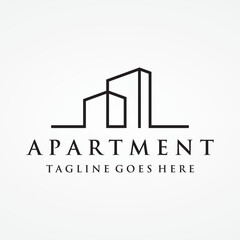 Logo design of modern and elegant luxury apartment buildings, houses, hotels and buildings isolated background.Logo for business,architecture, construction and building.