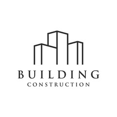 Fototapeta premium Logo design of modern and elegant luxury apartment buildings, houses, hotels and buildings isolated background.Logo for business,architecture, construction and building.