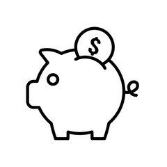 piggy bank and money