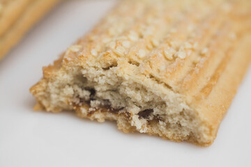 Delicious cookies close up on a white