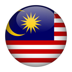 Malaysia 3D Rounded Flag with Transparent Background 