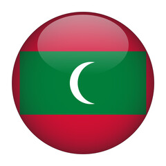 Maldives 3D Rounded Flag with Transparent Background 
