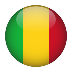 Fototapeta premium Mali 3D Rounded Flag with Transparent Background 