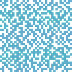 Blue square mosaic or puzzle vector pattern.