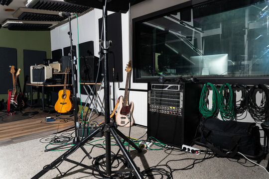 Modern Recording Studio With Music Equipment