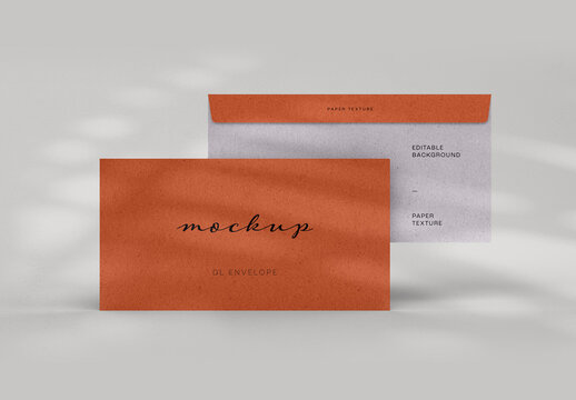 Envelope Mockup Design with Overlay Shadow and Editable Background