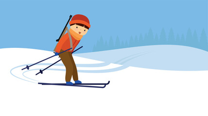 man skiing in the snow