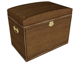 Big vintage wooden box - 3D render
