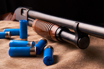 pump action shotgun with ammo