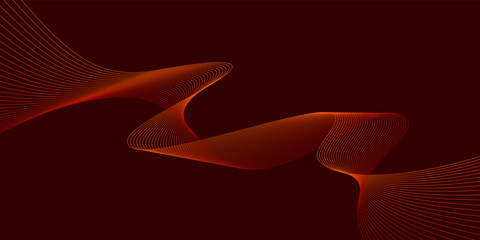 Dark background Wine Red Orange wave lines Flowing waves Abstract digital equalizer sound wave Flow. Line Vector illustration for tech futuristic innovation concept Wavy Red background Graphic design 