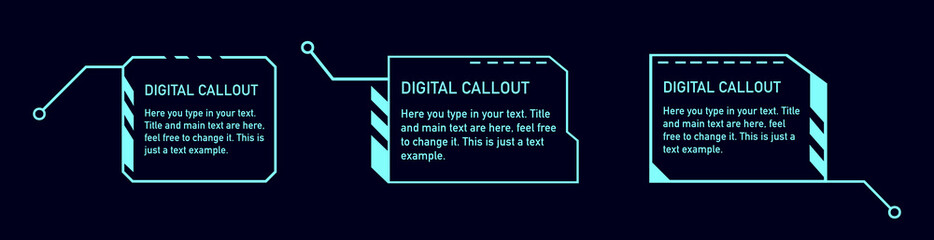 Callouts titles and frame in Sci- Fi style. Abstract digital hud.