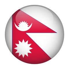 Nepal 3D Rounded Flag with Transparent Background 