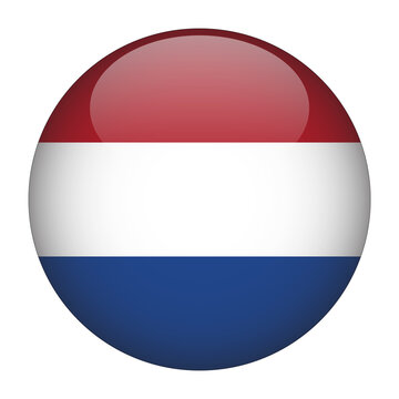 Netherlands 3D Rounded Flag with Transparent Background 
