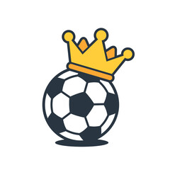 Soccer ball with golden crown vector illustration