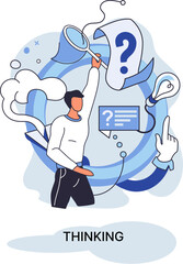 Thinking process of functioning of consciousness, which determines cognitive activity of person and his ability to identify and connect images, ideas, concepts, determine possibilities of their change