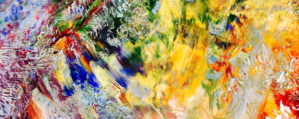 Color texture. Hand drawn oil painting on canvas. Abstract art background. Modern, contemporary art. Colorful canvas. Wall decor background	
