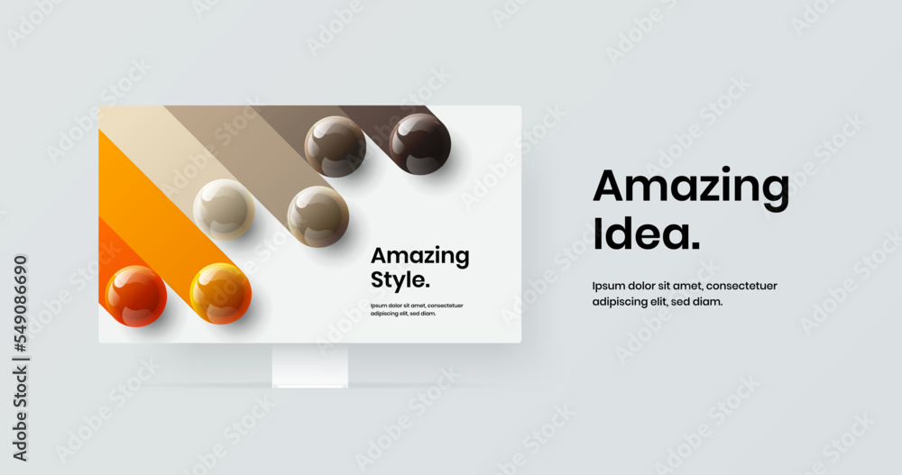 Poster premium web project design vector layout. creative desktop mockup banner concept.