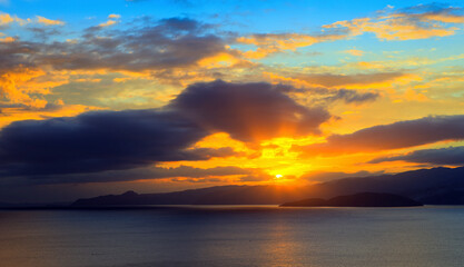 Sunrise over Mirabella bay, Crete
