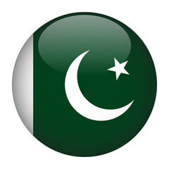 Pakistan 3D Rounded Flag with Transparent Background 