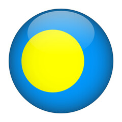 Palau 3D Rounded Flag with Transparent Background 