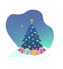 Christmas tree with gifts