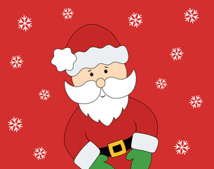 christmas cartoon santa claus. digital drawing that you can print in size 11x14 inches or smaller without losing quality