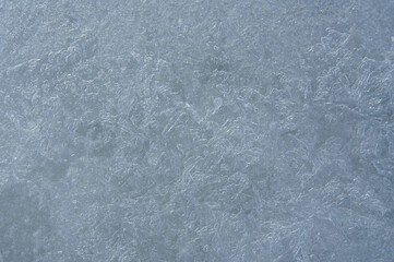 Ice texture. Frosty ice surface on the lake.