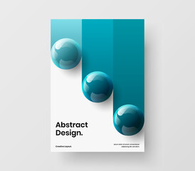 Simple 3D spheres placard illustration. Abstract booklet A4 vector design concept.