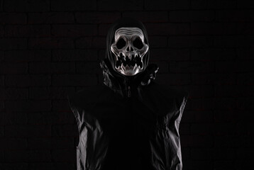 portrait of a devil on a black background