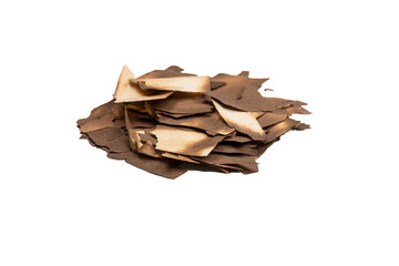 Burnt paper isolated on a white background.