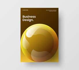 Bright company identity vector design layout. Colorful realistic balls handbill illustration.