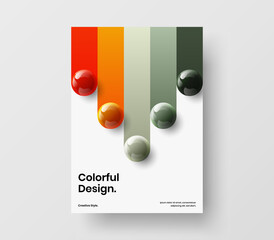 Colorful brochure vector design concept. Trendy realistic spheres catalog cover illustration.