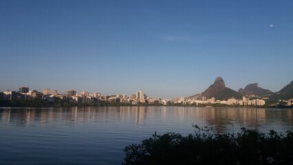sunset over the lake
