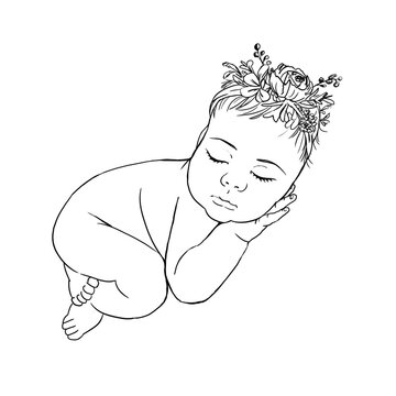 recommend clip art: cute new born baby outline