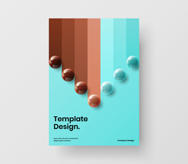 Fototapeta na wymiar Fresh realistic balls brochure illustration. Simple front page A4 vector design concept.