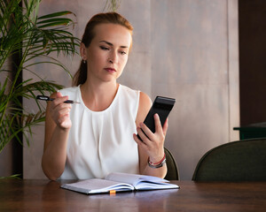 Close up of a sitting business woman