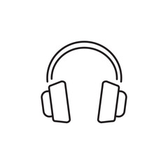 Fototapeta premium Headphones icon listening to music communication and operator symbols on white background. for web app banner logo design