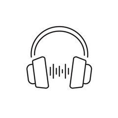 Headphones icon listening to music  communication and operator symbols on white background. for web app banner logo design